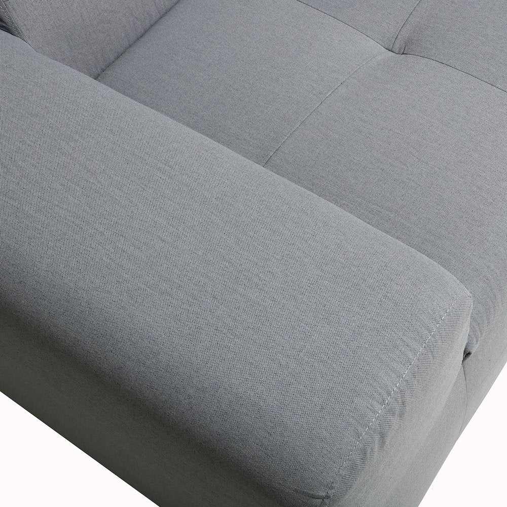 2 Place Seating  Gray Compressed Foam Sectional Sofa