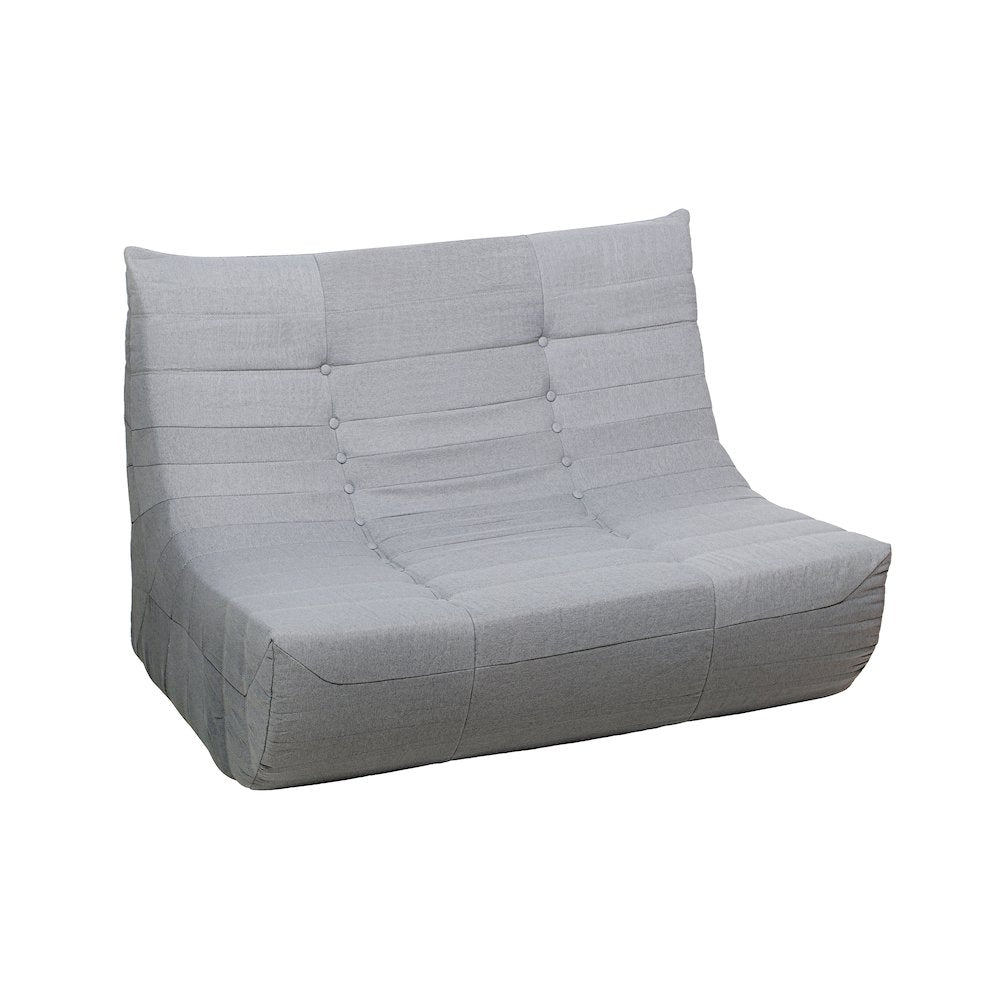 5 Piece Gray Compressed Foam Loveseat Sofa Chairs and Table Set