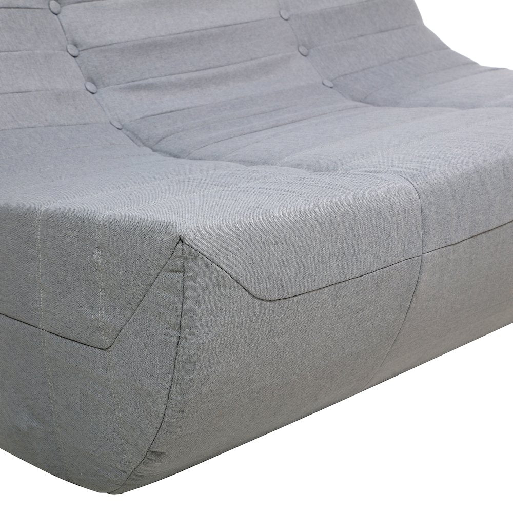 5 Piece Gray Compressed Foam Loveseat Sofa Chairs and Table Set