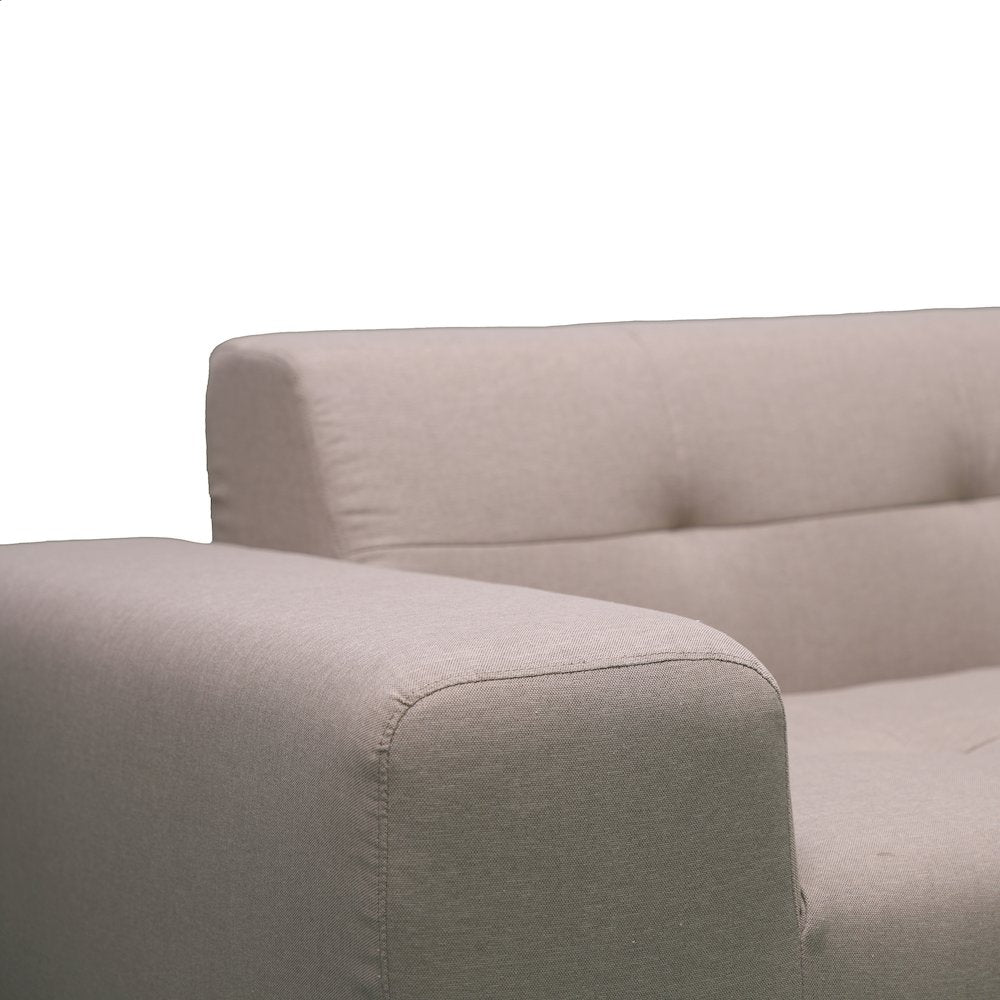3 Piece Brown Compressed Foam Sectional Sofa Lounger and Table Set