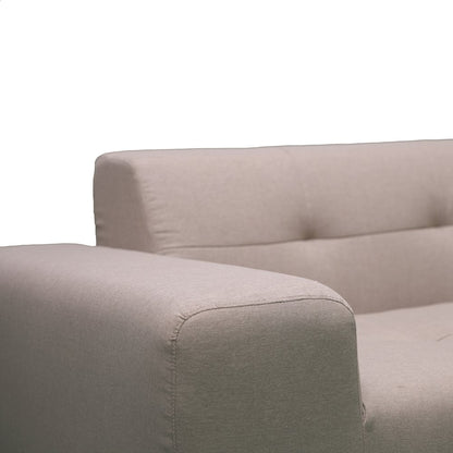 3 Piece Brown Compressed Foam Sectional Sofa Lounger and Table Set