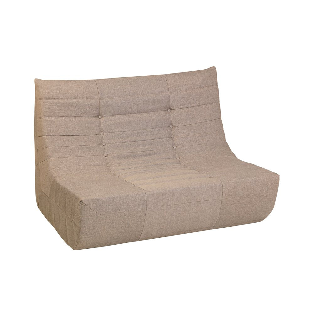 5 Piece Brown Compressed Foam Loveseat Sofa Chairs and Table Set
