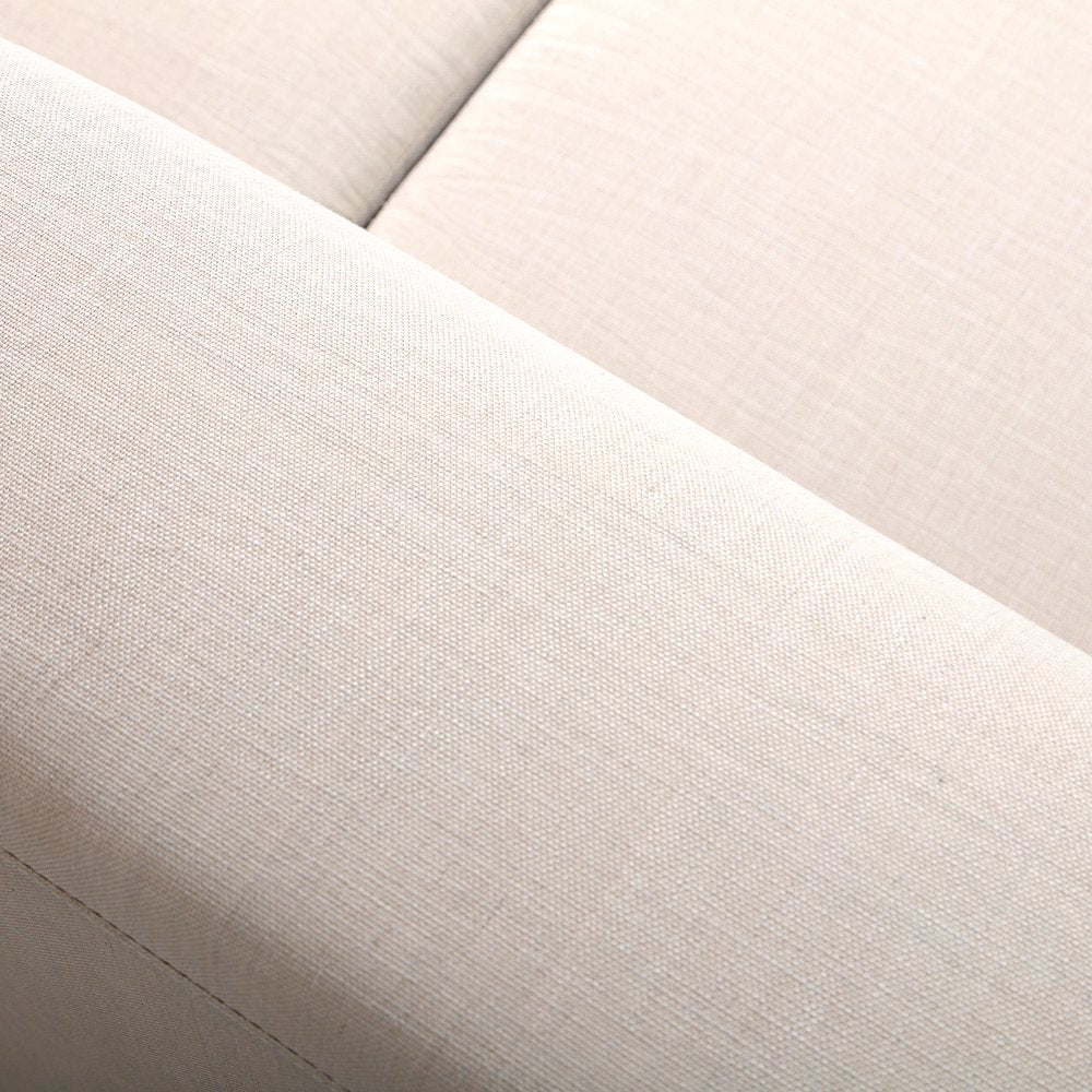 4 Place Seating  Beige Compressed Foam Sectional Sofa and Ottoman Set