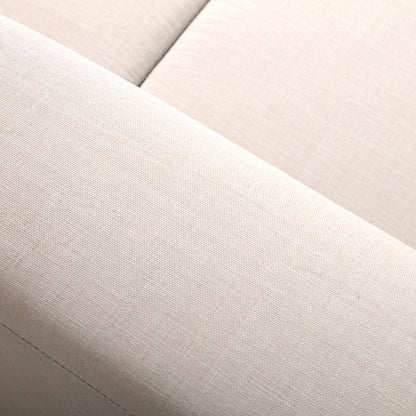 4 Place Seating  Beige Compressed Foam Sectional Sofa and Ottoman Set
