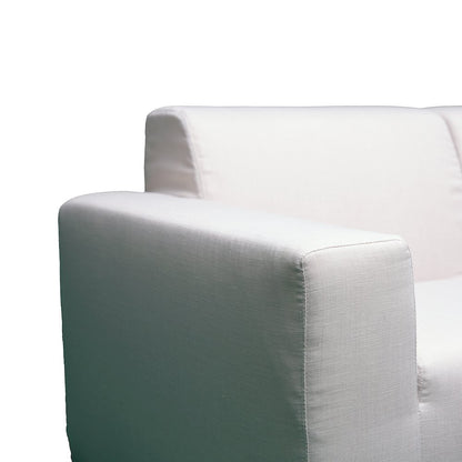 3 Piece Beige Compressed Foam Sectional Sofa Lounger and Table Set