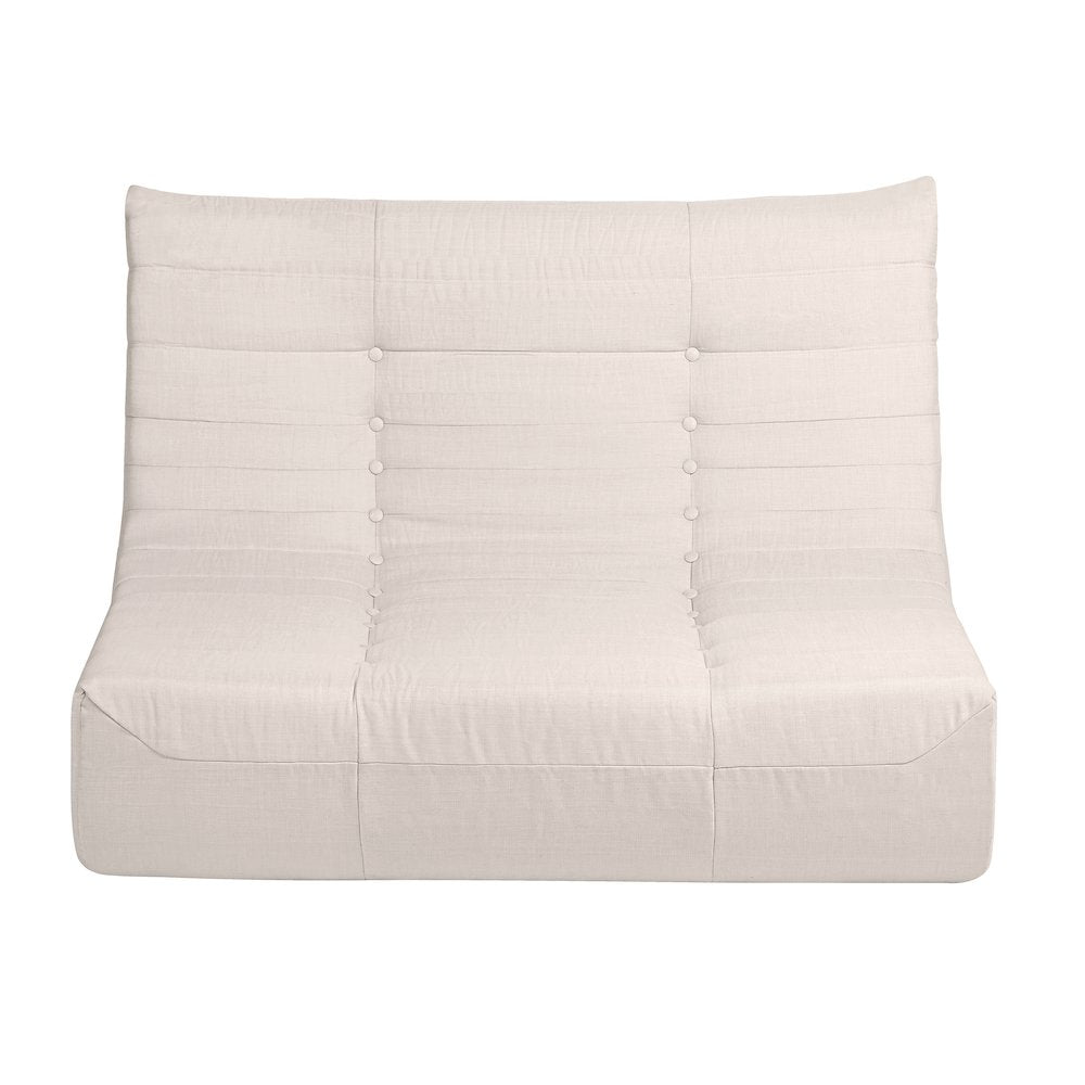 5 Piece Beige Compressed Foam Loveseat Sofa Chairs and Table Set