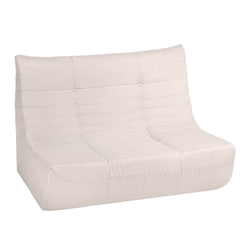 5 Piece Beige Compressed Foam Loveseat Sofa Chairs and Table Set