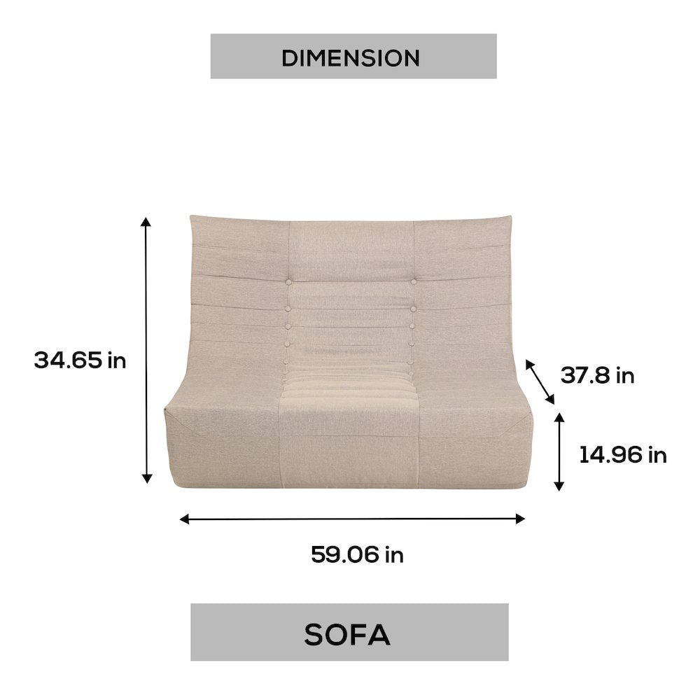Beige Compressed Foam Sofa