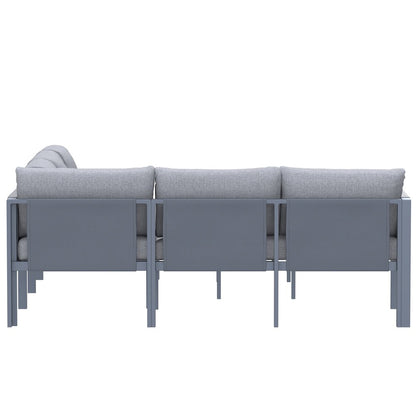 5 Place Seating Outdoor Gray Sofa and Table Set