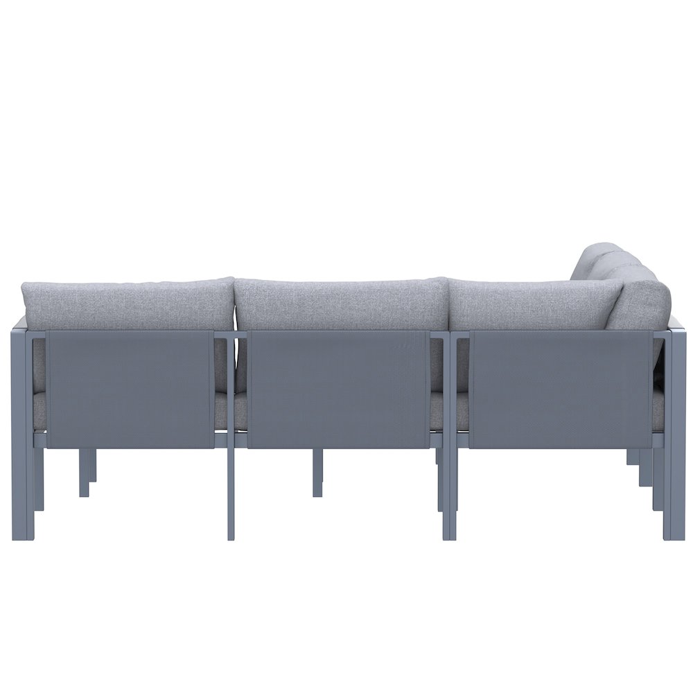 5 Place Seating Outdoor Gray Sofa and Table Set