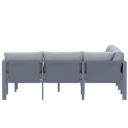 5 Place Seating Outdoor Gray Sofa and Table Set