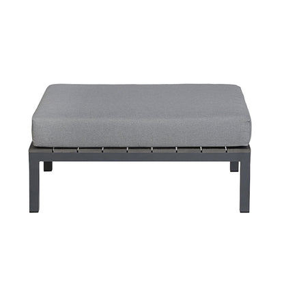 4 Place Seating Gray Outdoor Compressed Foam Sectional Sofas and Ottoman Set