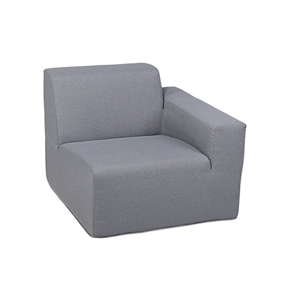 4 Place Seating Gray Outdoor Compressed Foam Sectional Sofas and Ottoman Set