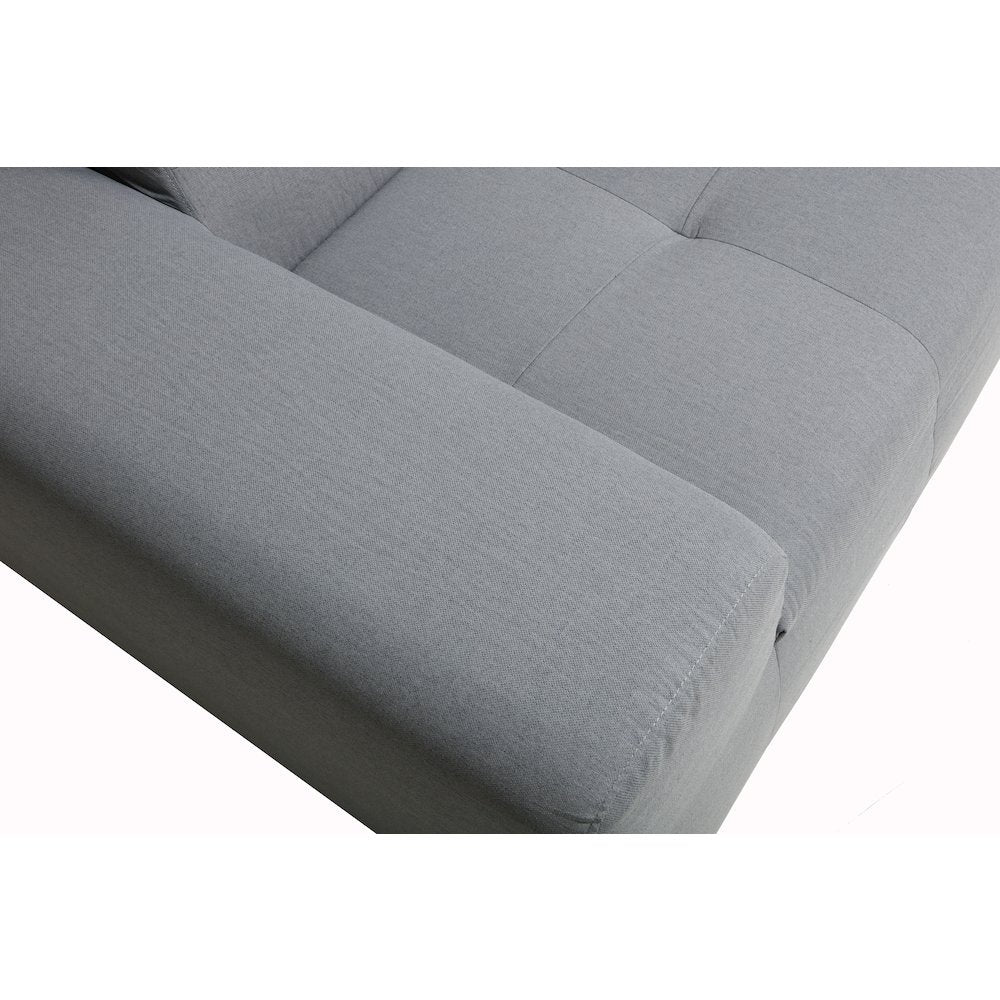 4 Place Seating Gray Outdoor Compressed Foam Sectional Sofas and Ottoman Set