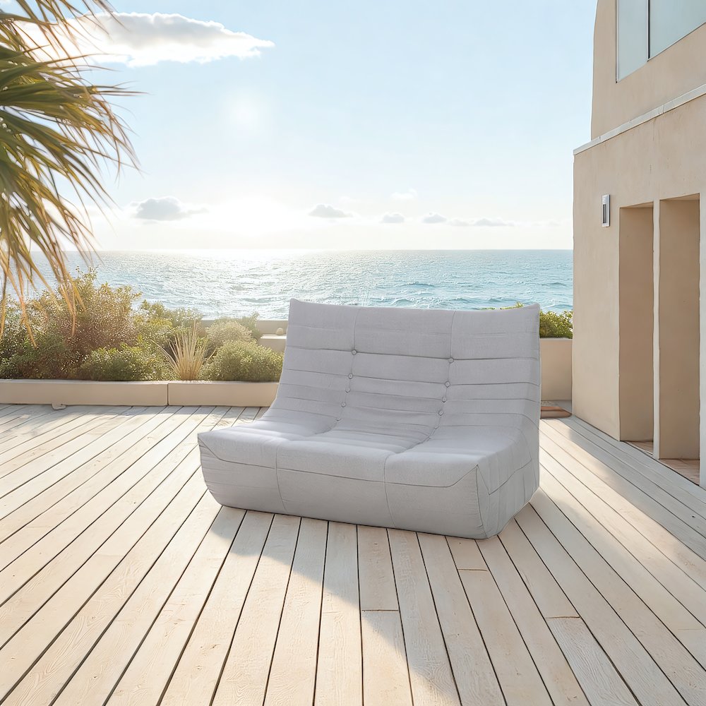 Gray Outdoor Compressed Foam Sofa