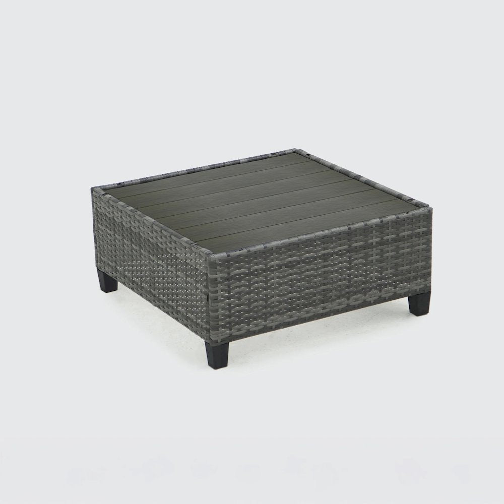 8 Piece Gray Outdoor Sectional Wicker Sofa Chairs and Tables