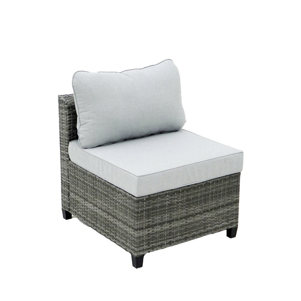 8 Piece Gray Outdoor Sectional Wicker Sofa Chairs and Tables