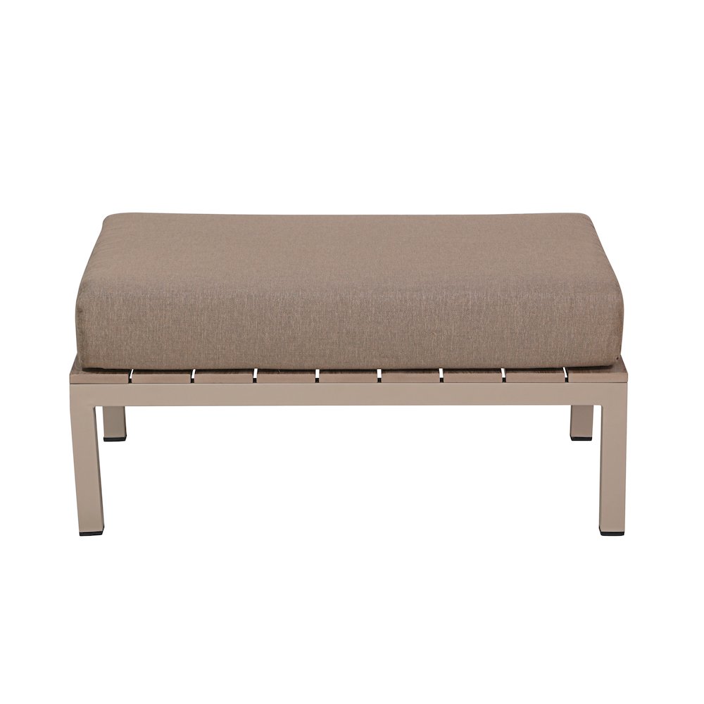 4 Place Seating Brown Outdoor Compressed Foam Sectional Sofas and Ottoman Set