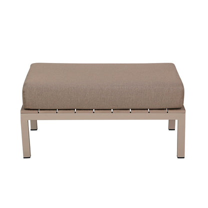 4 Place Seating Brown Outdoor Compressed Foam Sectional Sofas and Ottoman Set