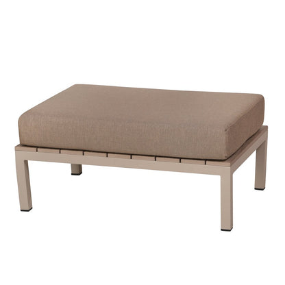 4 Place Seating Brown Outdoor Compressed Foam Sectional Sofas and Ottoman Set