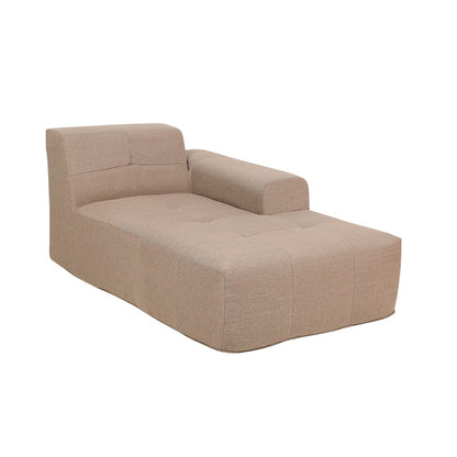 4 Piece Brown Outdoor Compressed Foam Sectional Sofa Lounger and Table Set
