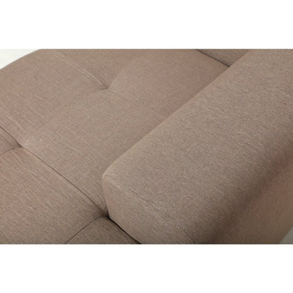 4 Piece Brown Outdoor Compressed Foam Sectional Sofa Lounger and Table Set