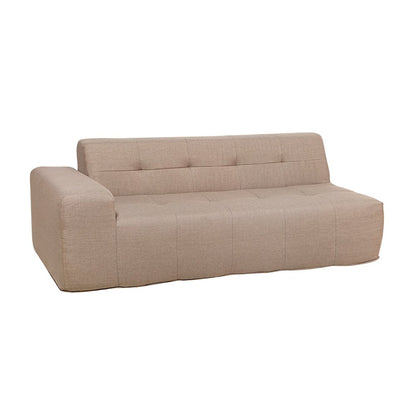 4 Piece Brown Outdoor Compressed Foam Sectional Sofa Lounger and Table Set
