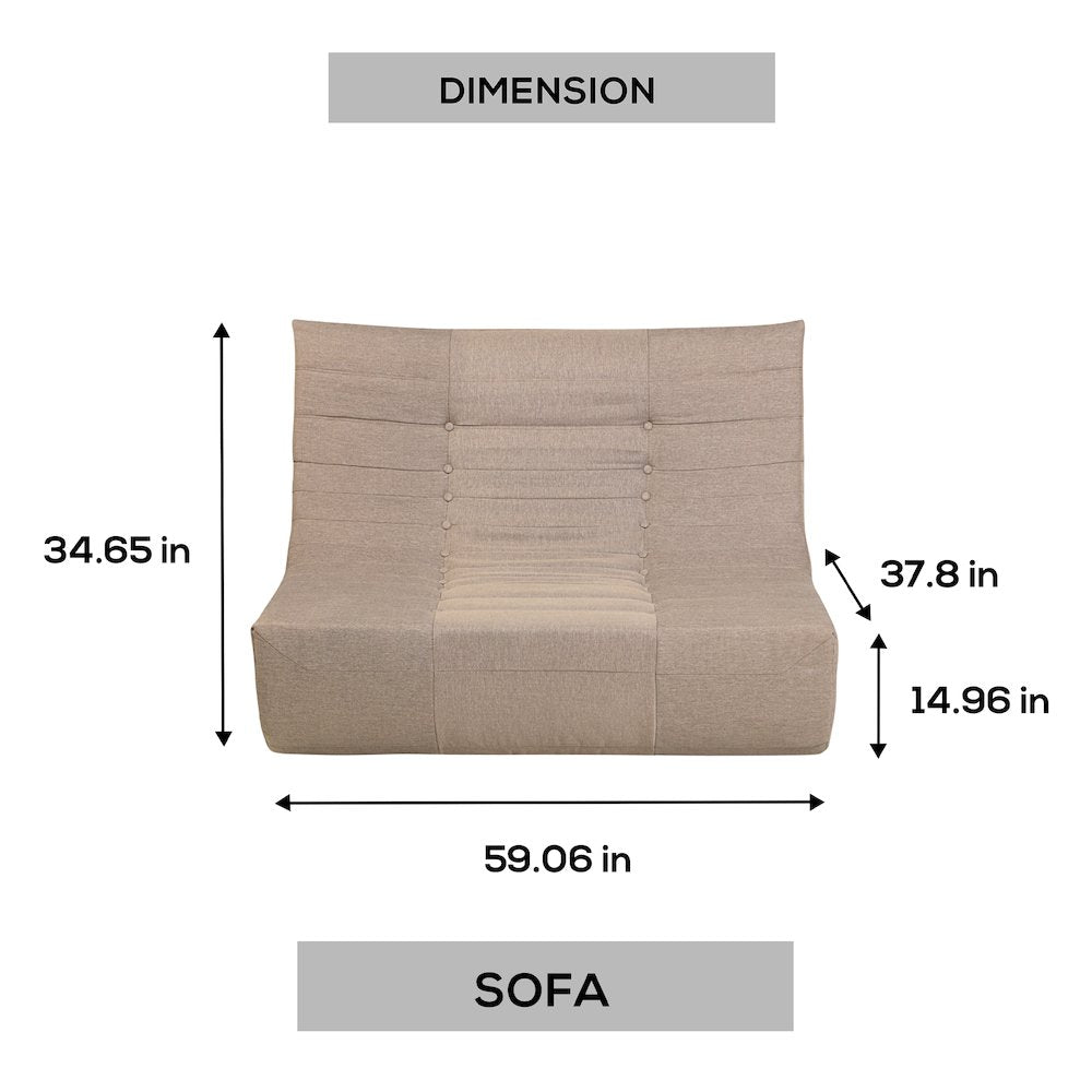 Brown Outdoor Compressed Foam Sofa