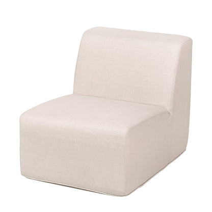 4 Place Seating Beige Outdoor Compressed Foam Sectional Sofas and Ottoman Set