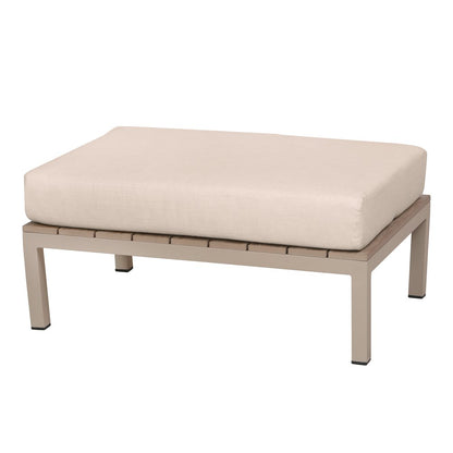 4 Place Seating Beige Outdoor Compressed Foam Sectional Sofas and Ottoman Set