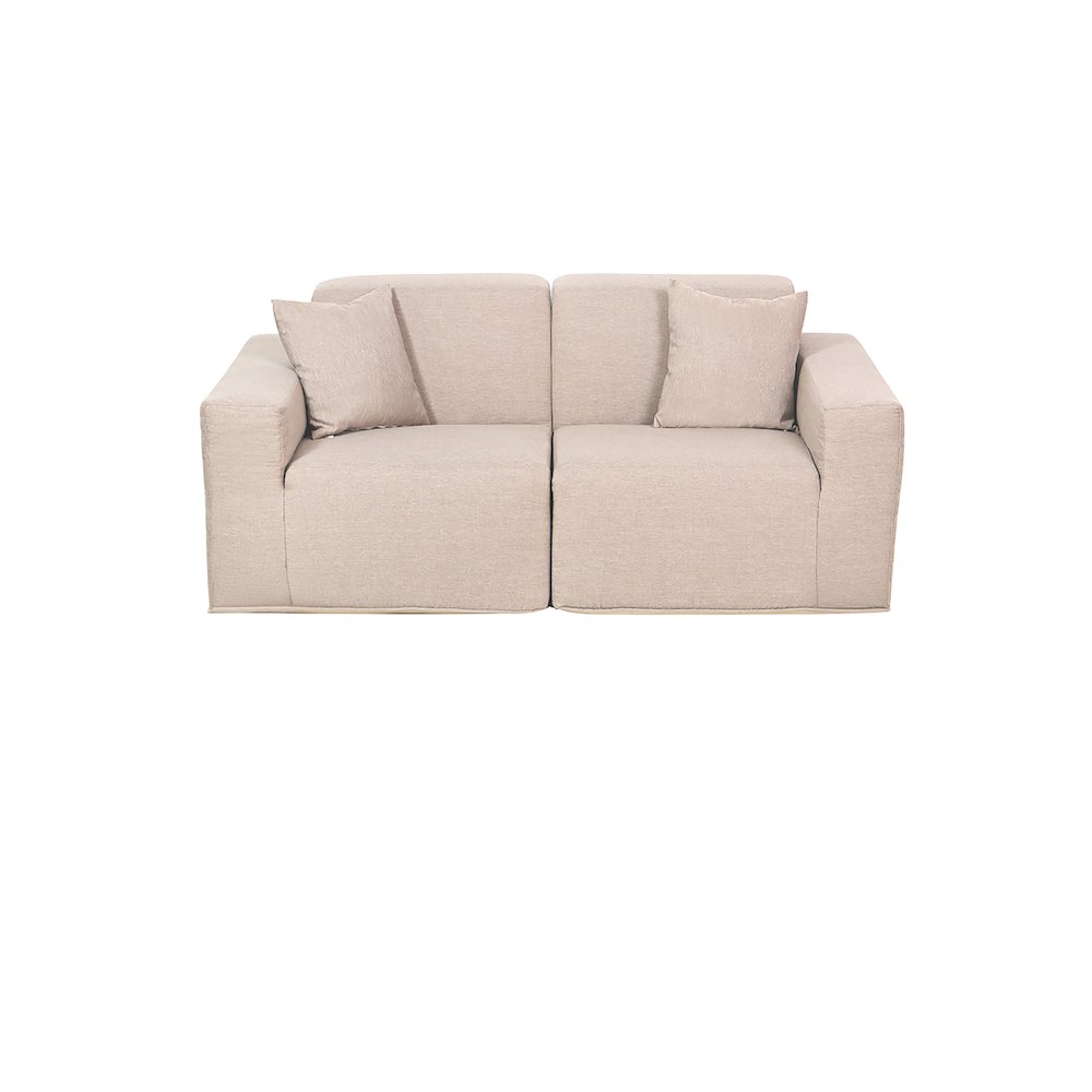 2 Place Seating Beige Outdoor Compressed Foam Sectional Sofas