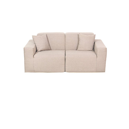 2 Place Seating Beige Outdoor Compressed Foam Sectional Sofas