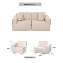 2 Place Seating Beige Outdoor Compressed Foam Sectional Sofas