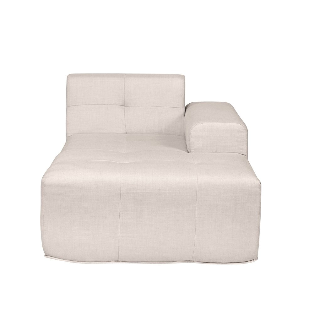 4 Piece Beige Outdoor Compressed Foam Sectional Sofa Lounger and Table Set