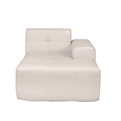 4 Piece Beige Outdoor Compressed Foam Sectional Sofa Lounger and Table Set