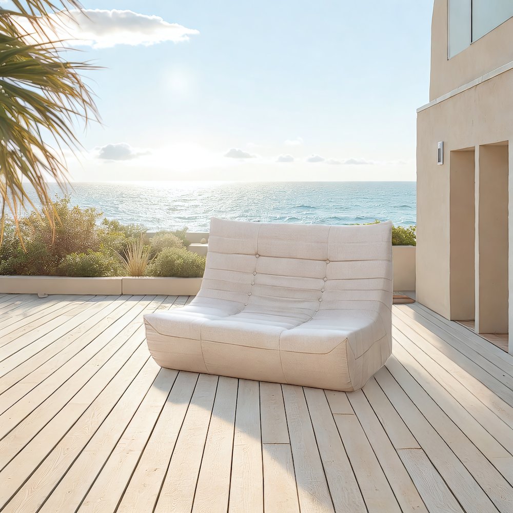 Beige Outdoor Compressed Foam Sofa