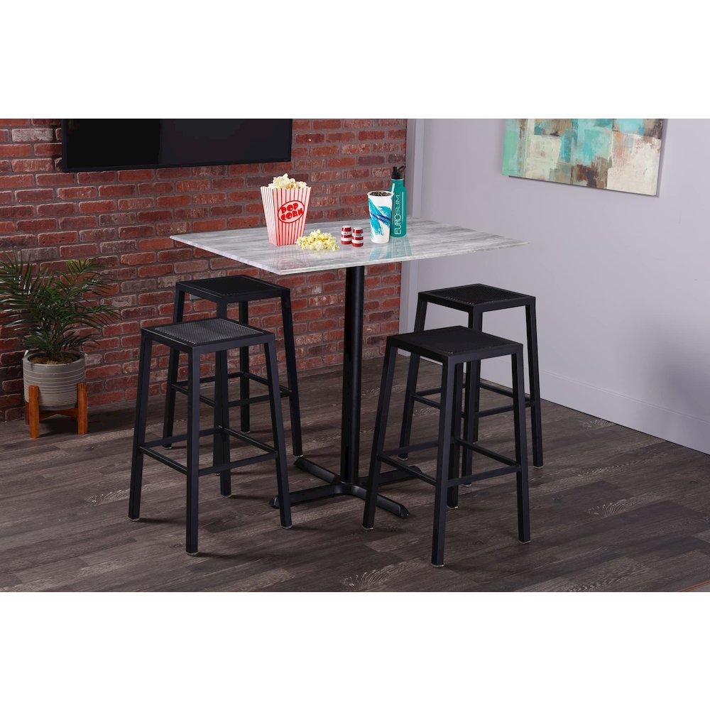 All-Season Table with 32" x 32" Square Greystone Top with Umbrella Hole