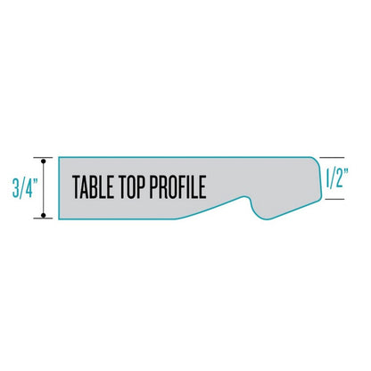 All-Season Table with 36" x 36" Square White Marble Top with Umbrella Hole