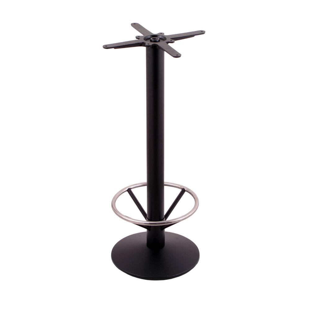 214 Black Cast Iron Bar Height Base with 16" Dia. Round Foot and Foot Ring