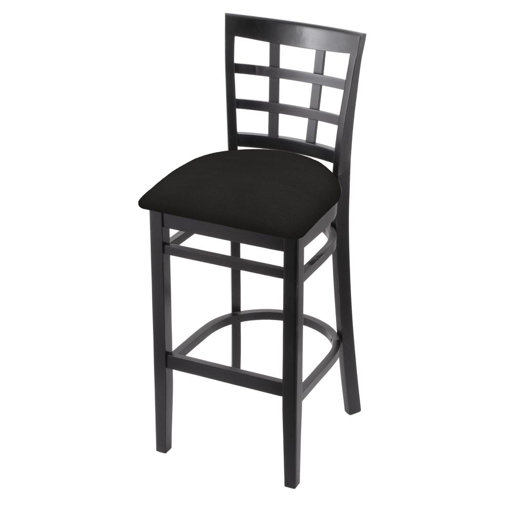 3130 30" Bar Stool with Black Finish and Canter Espresso Seat