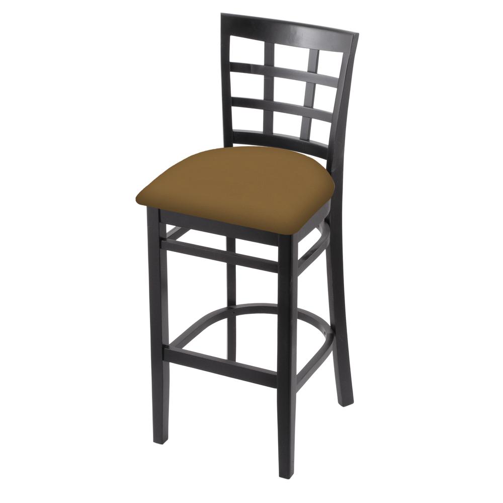 3130 30" Bar Stool with Black Finish and Canter Saddle Seat
