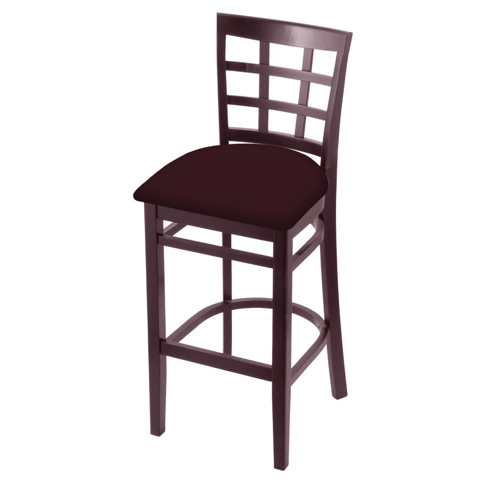 3130 30" Bar Stool with Dark Cherry Finish and Canter Bordeaux Seat