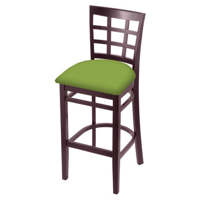 3130 30" Bar Stool with Dark Cherry Finish and Canter Kiwi Green Seat