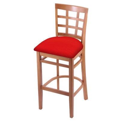 3130 30" Bar Stool with Medium Finish and Canter Red Seat