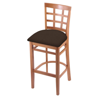 3130 30" Bar Stool with Medium Finish and Rein Coffee Seat