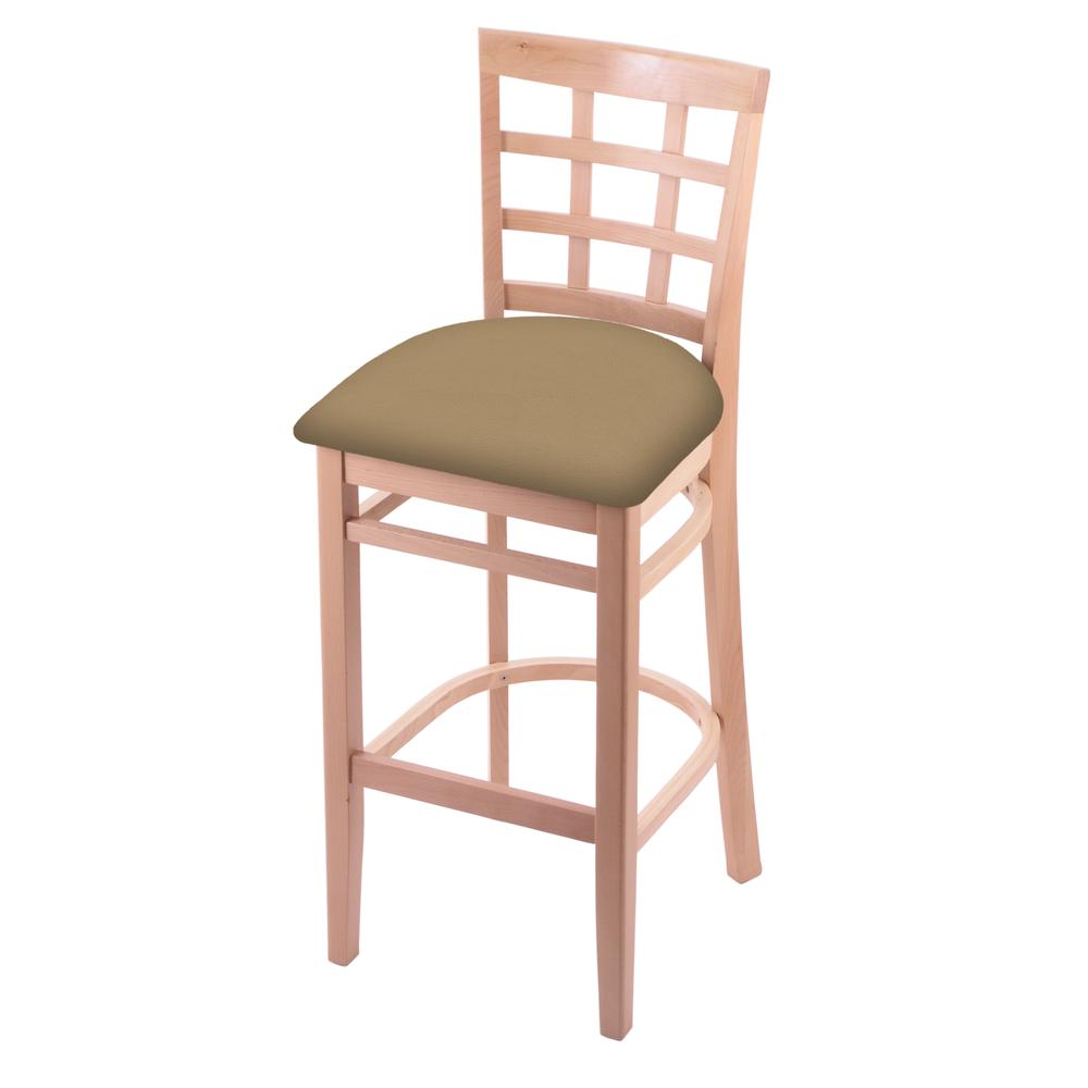 3130 30" Bar Stool with Natural Finish and Canter Sand Seat