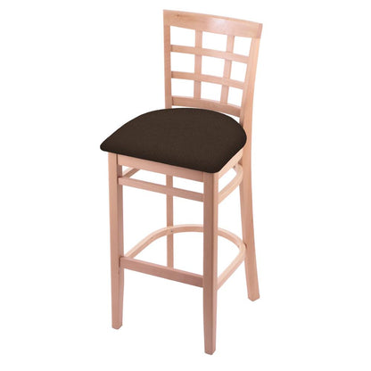 3130 30" Bar Stool with Natural Finish and Rein Coffee Seat