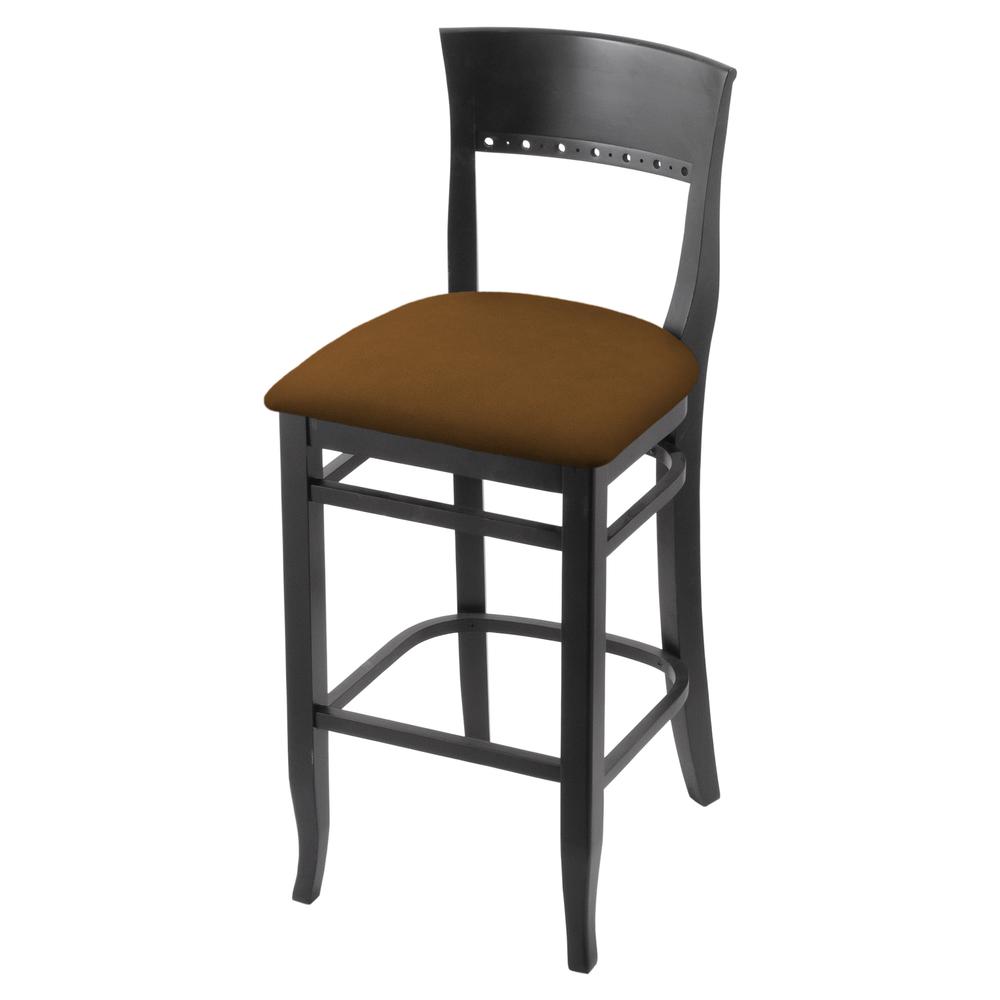 3160 30" Bar Stool with Black Finish and Canter Thatch Seat