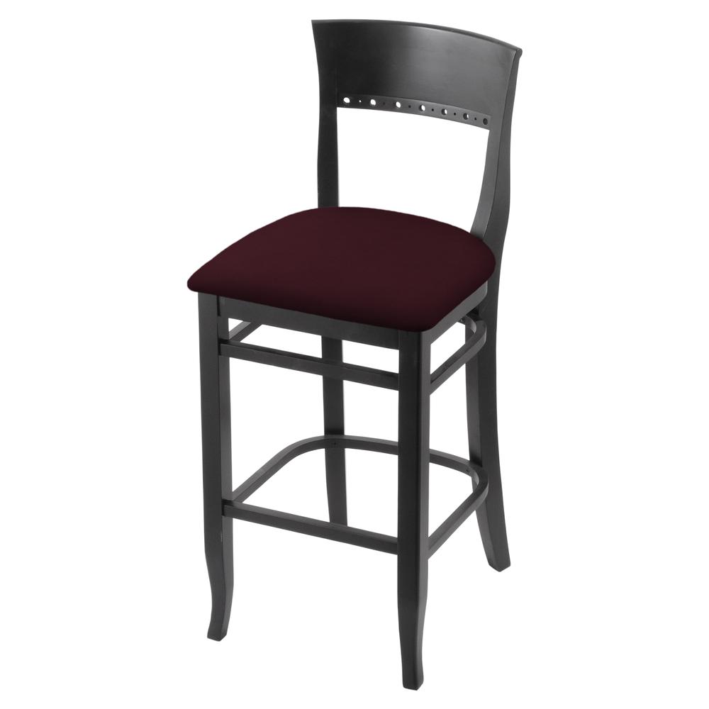 3160 30" Bar Stool with Black Finish and Canter Bordeaux Seat