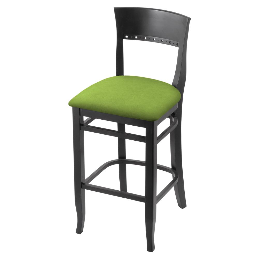 3160 30" Bar Stool with Black Finish and Canter Kiwi Green Seat